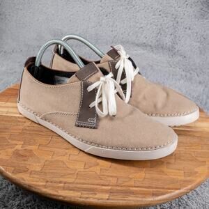 Mens Clarks Neelix Vibe Oxford Shoes Sz 8 M Used Sand Canvas Comfort Casual